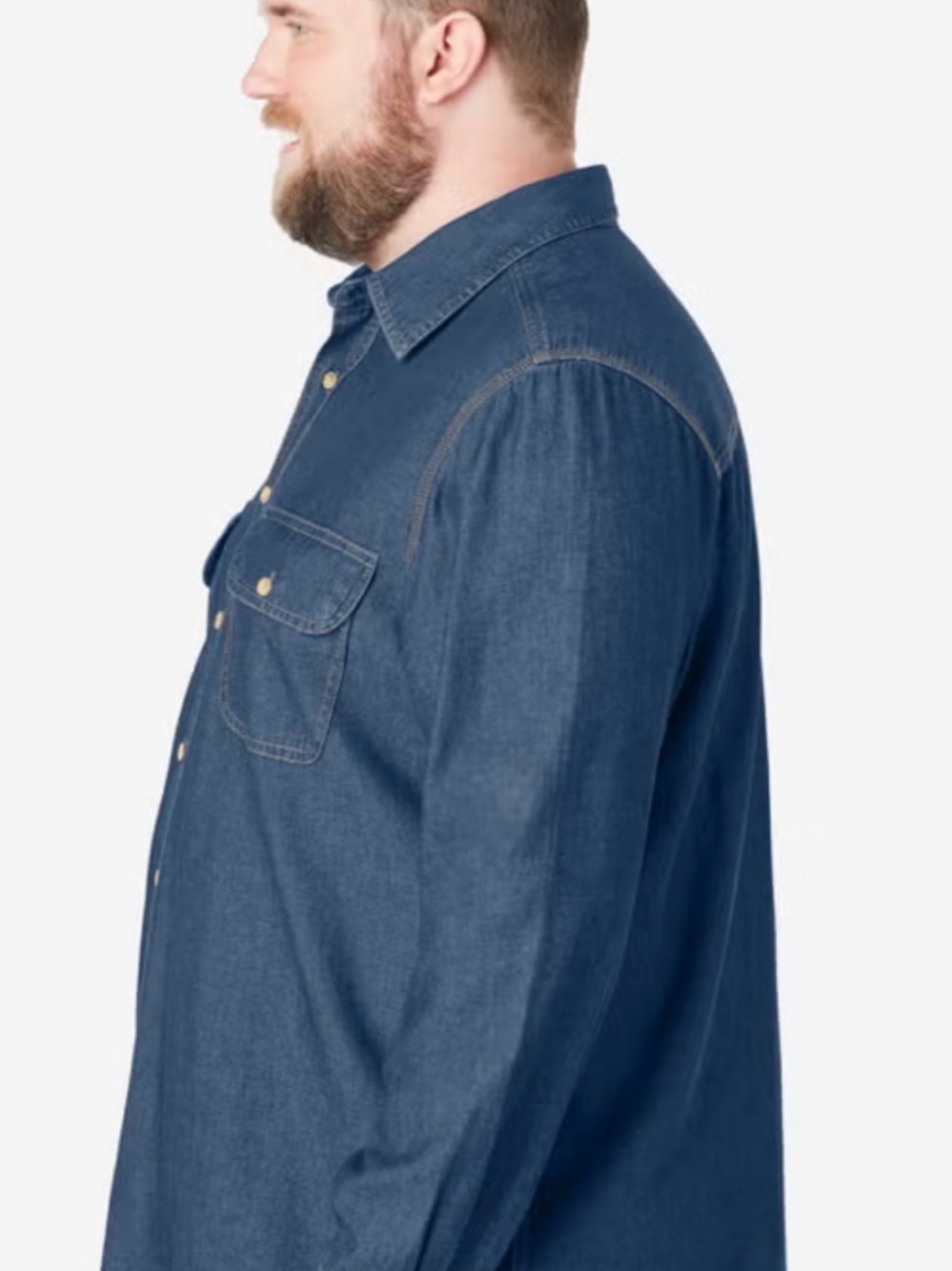 Men's 7XL Denim Jean Shirt - Blue